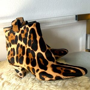 Laurence Dacade Paris pony hair leopard print boot size 8.5